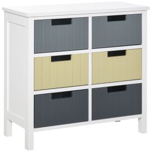 Cómoda de madeira 60x28x58 cm mdf color blanco Homcom