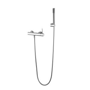 Misturador para ducha cromado em latão e zama com tubo flexível PVC 180 cm