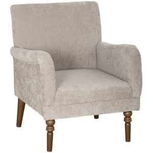 Poltrona relax 70x75x88 cm linho, madeira de seringueira color gris Homcom