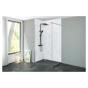 Kit instalação painéis murais canto paloma betão 120cm  - perfil cromado