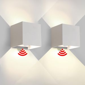 Luminária de parede com sensor impermeável 6 w 3000 k branco