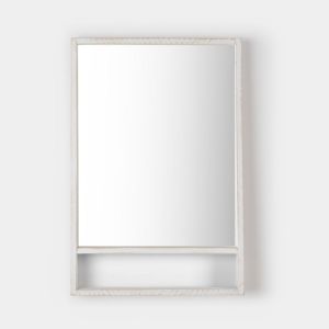 Espelho de parede retangular 60x90cm branco arno