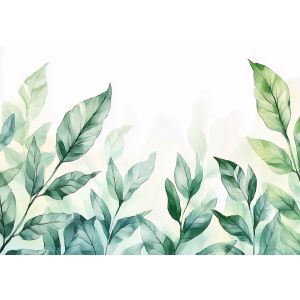 Papel de parede com folhas verdes 350x250 fotomurais não tecidos