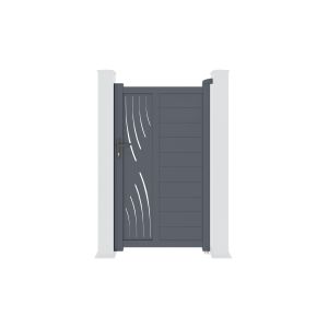 Pacote de portão de jardim veleta 1m a.180cm + 2 postes cinzento
