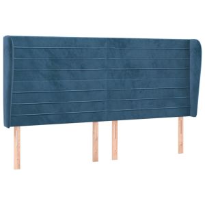 vidaXL cabecero con orejas de terciopelo azul oscuro 203x23x118/128 cm