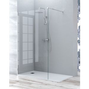 Ecrã de duche fixo painel transp de duchebrilho cromo de 90cm