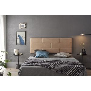 Cabecero 150 muro ladrillos tela antimanchas 152x57x5cm camel