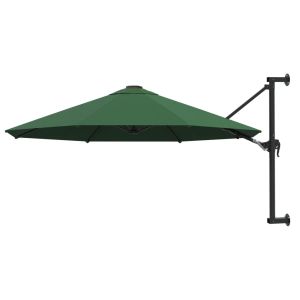 vidaXL sombrilla de pared con barra de metal verde 300 cm