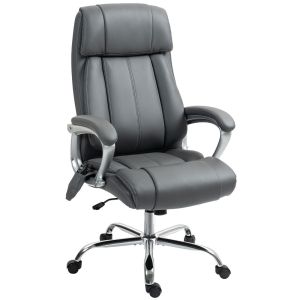 Cadeira de escritório com massagem 66x72x113-121 cm couro pu color gris