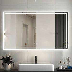 Espelho de casa de banho LED 120×70cm＋bluetooth＋anti-embaciamento