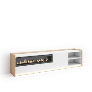 Móvel de tv, 207x37x50cm, lareira eléctrica, LED rf4880