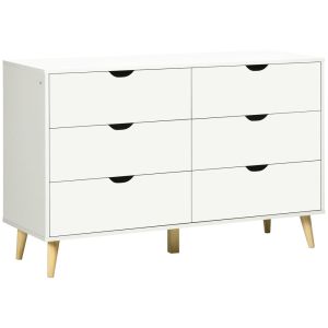 Cómoda com 6 gaveta 120x40x76 cm color blanco Homcom