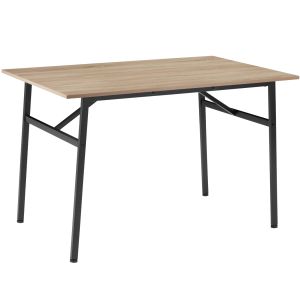 Mesa de comedor 120x75x76cm, madeira industrial clara, roble sonoma