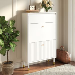 Sapateira estreita com gaveta branco 104x65x24cm