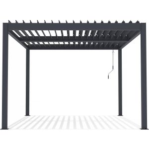 Pérgula bioclimática em alumínio "windsor" - 3 x 4 m - antracite