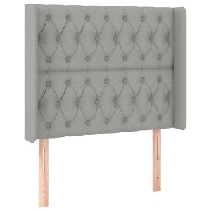 vidaXL cabecero con orejas de tela gris claro 103x16x118/128 cm