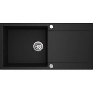 Gurari evier embutido em granito preto, sifão incluído, 1000 x 500 mm