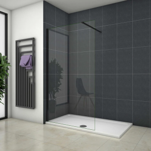 Painel de duche,preto fosco,vidro anti-calcário 8mm,barra1 90cm,140x200cm
