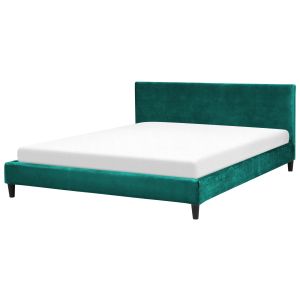 Cama veludo fitou 180 x 200 cm verde escuro