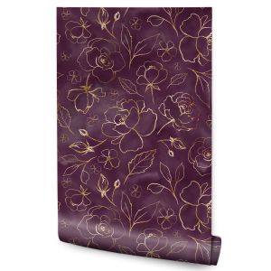 Papel de parede flores rosas abstração para sala de estar