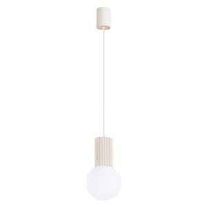 Luminária pendente halo 1 bege alumínio/vidro 12x120x12cm