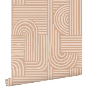 Estahome papel de parede gráfico 3d terracota claro 53 cm x 10.05 m