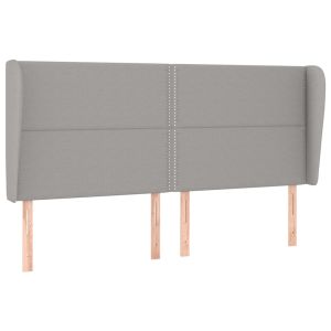vidaXL cabecero con orejas de tela gris claro 203x23x118/128 cm