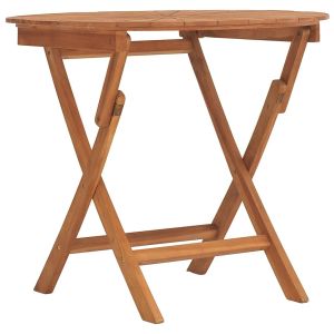 Mesa de jardim dobrável ø 85x75 cm madeira de teca maciça