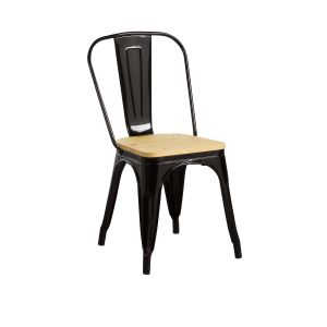 Cadeira industrial forte com assento de madeira 45x50x84,5cm Thinia Home