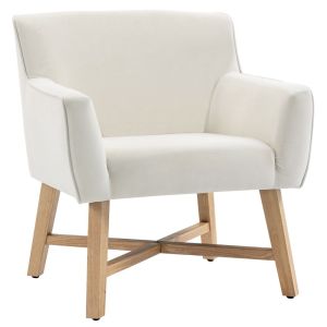 Poltrona 67x65x74 cm poliéster, espuma e madeira de borracha color blanco