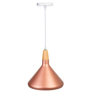 Candeeiro de teto em madeira de cobre e metal 27x27x30