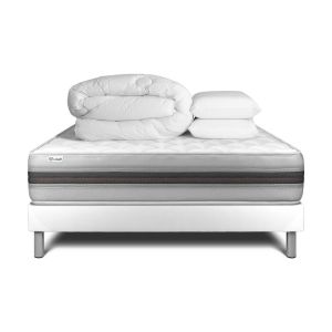 Pacote de cama completo - colchão 140x190 cm + estrado de molas com ripas (