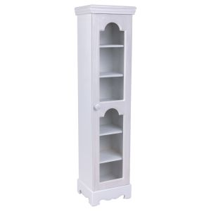 Vitrina em madeira com 1 porta branca 24x20x98,5