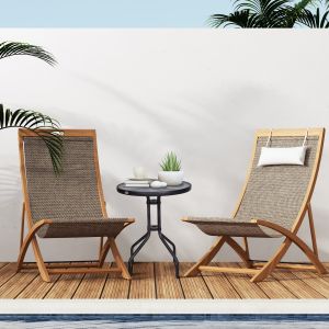 Mesa redonda de jardim em metal preto 60x70cm