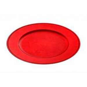 Prato de apresentação redonda vermelha