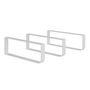 Conjunto de 3 suportes de fixaçãos branco mate para tampo de lavatório