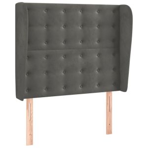 vidaXL cabecero con orejas de terciopelo gris oscuro 103x23x118/128 cm