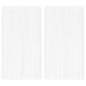 vidaXL cortinas de flecos 2 piezas 140x250 cm blancas