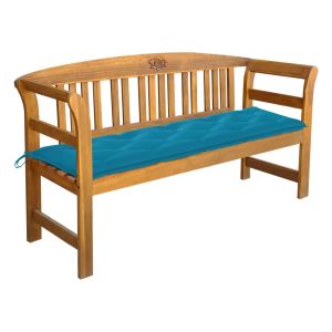 vidaXL banco de jardín con cojín madera maciza de acacia 157 cm