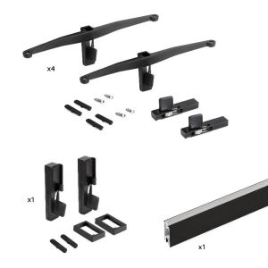 Kit zero de suportes para prateleira de madeira e varão de roupeiro