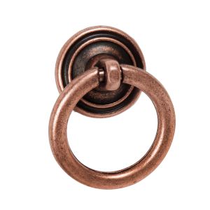 Puxador anel cobre 32mm antigo, lote de 36