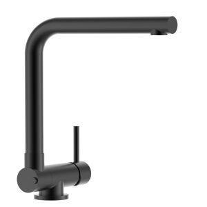 Grifo cocina abatible 6cm negro caño giratorio