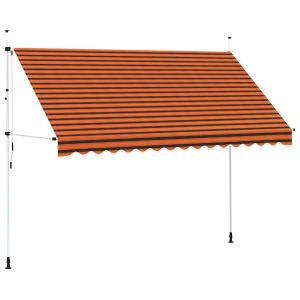 Toldo retrátil manual 350 cm laranja e castanho