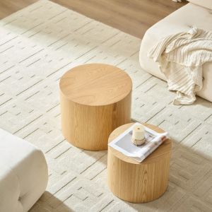 Mesa de centro ninho natural mdf para espaços pequenos