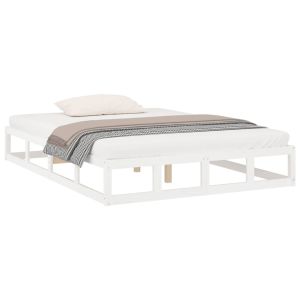 vidaXL estructura cama de madera maciza blanca super king 180x200 cm