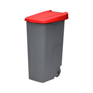 Recipiente de reciclagem fechado denox 85l vermelho - 420x570x760 mm