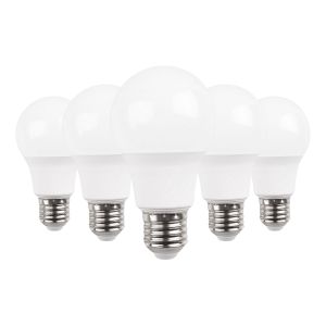 Pacote de 5 lâmpadas LED padrão E27 9w equi.60w 806lm 4000k