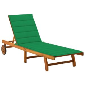 vidaXL tumbona de jardín con cojín madera maciza de acacia
