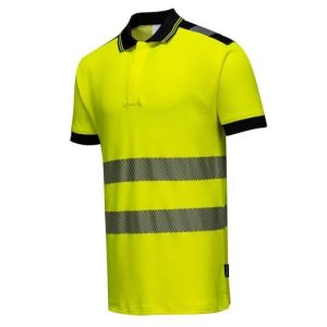 Camisa pólo alta visibilidade portwest vision - amarelo/preto