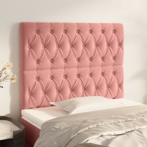 Cabeceira de cama 2 pcs veludo 100x7x78/88 cm rosa ptob7534